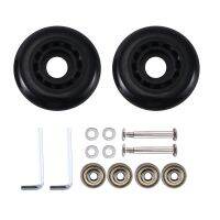 Luggage Suitcase Wheels Replacement Kit 60x18mm Environmentally Friendly PU Carbon Steel Bearings Repair Suitcase Black