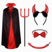 2023 Neutral Horror Vampire Cape Halloween Bat Costume Adult Kids Party Demon Cowl Hair Band Holiday Party Performance Props