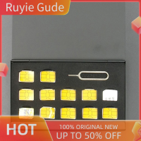 Ruyie 12-Slots-NANO + 1-สล็อต-พินอลูมิเนียมแบบพกพาซิมไมโครพินแบบไมโครพินซิมการ์ดหน่วยความจำนาโนกล่องเก็บเคสตัวป้องกัน