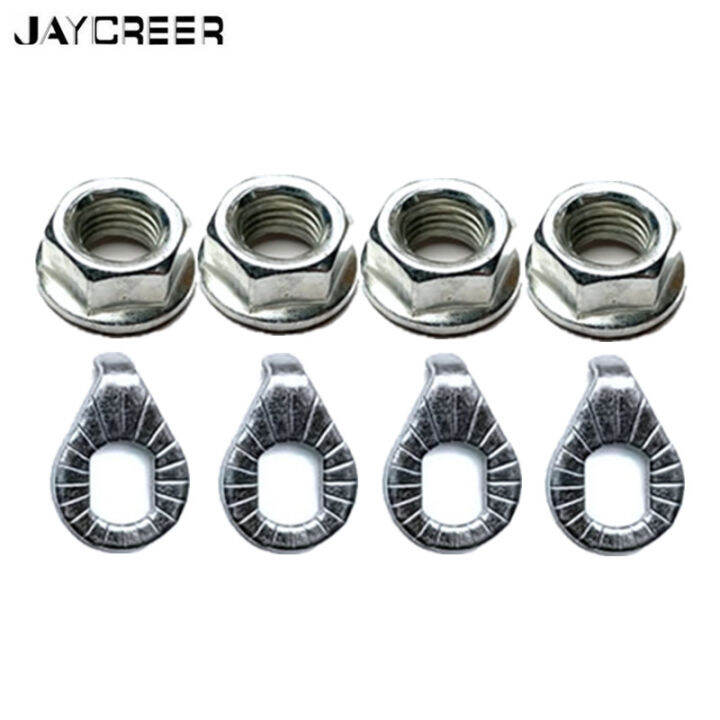 【YY】JayCreer Bicycle Hub Flanged Axle Nut and Safety Washer Kit For