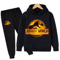 เด็กไดโนเสาร์ Hoodies กางเกงชุดชายหญิง Jurassic World Dominion เสื้อ Hooded เด็กแฟชั่น Pullovers เสื้อผ้า Suit