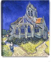 คริสตจักรที่เออแวร์โดยการทำสำเนาภาพวาด Vincent Van Gogh ลายพิมพ์ Giclee บนผ้าใบพร้อมที่จะแขวนศิลปะบนผนังสำหรับบ้านและสำนักงานตกแต่ง20X24นิ้ว