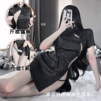 Spot parcel post Sexy Pajamas Sexy Lingerie Set R Hip-Wrapped Bone-Cut Cheongsam Hot Uniform Hollow out Strap Funny Raffish Woman