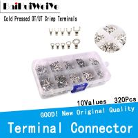 320Pcs/Lot Boxed Terminal Connector Cold Pressed OT/UT Crimp Terminals Copper Nose Wiring Fork Set  Brass Terminals Assortment Electrical Connectors