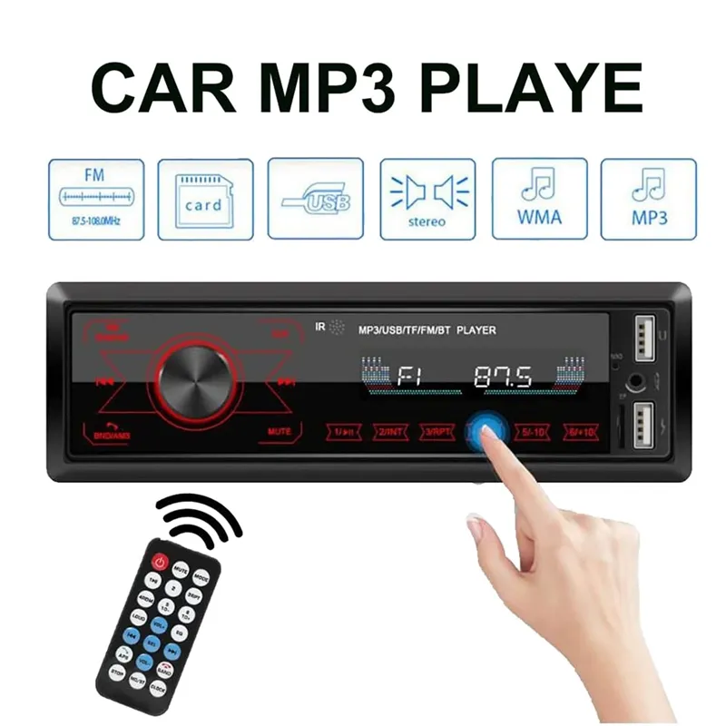 Car Stereo Bluetooth Touch Screen Car Radio Bluetooth 4X60W 7 Colours  2USB/SD/AUX Hands Free Bluetooth  