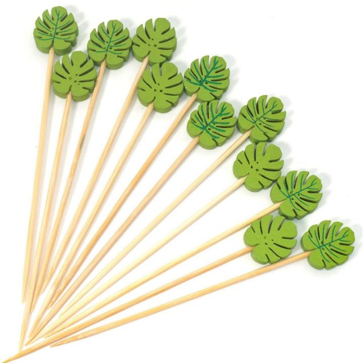 400pc-bamboo-pick-buffet-tropical-leaves-cupcake-fruit-fork-dessert-salad-stick-cocktail-skewer-for-party-decor