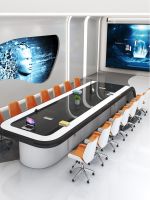 ♛ Large paint conference table long modern minimalist white creative room bar negotiation and chair combination