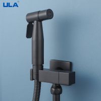 ULA Black Bidet Faucet Portable Bidet Sprayer Set Brass Toilet Faucet Only Cold Water Bathroom Shower Head Hygienic Shower