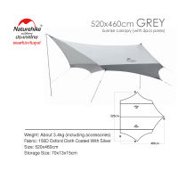 Naturehike Thailand Camping Dovetail Shape Hexagonal Canopy Outdoor Awning 150D Silver-Coated Oxford Cloth Windproof Sun Shelter