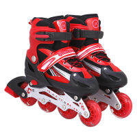 DMALL เล่นสเก็ตลูกกลิ้ง รองเท้า Children Pro Roller Style Inline Skate Outdoor Sport Shoes Size:S(27-32) - Red