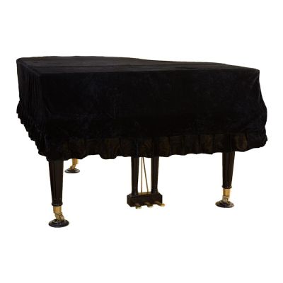 ‘【；】  Velvet Soft Bordered Triangle Piano Cover Home Washable Decoration Beautiful Dustproof Piano Protector Piano Case