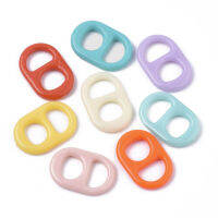 50pc Acrylic Links Connectors Soda Tab/Pull Tab Mixed Color 21x14x2.5mm Hole: 6x9mm &amp; 6.5x7.5mm