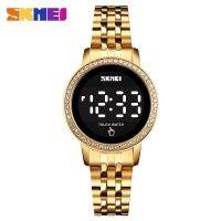 SKMEI 1669วันที่เรียบง่ายนาฬิกาสำหรับหญิง Reloj Mujer ดิจิตอล LED Touch ผู้หญิงนาฬิกาเพชรกันน้ำสุภาพสตรีนาฬิกาข้อมือ