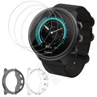 (3+1) For Suunto 9 Baro / 9 Smart Watch (3pcs) Screen Protector Tempered Glass and (1pcs) Soft TPU Protective Case Cover Pipe Fittings  Accessories