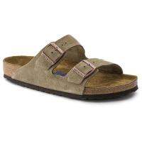 Genuine New Original Birkenstockรองเท้าแตะรองเท้าแตะ_Products Arizona Suede Leather Taupe Ready Stock