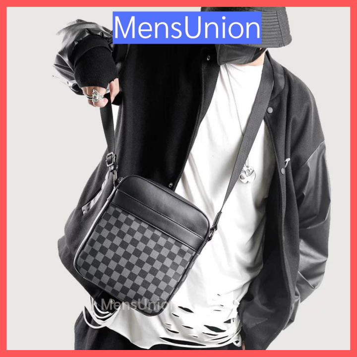 Malaysia Stock] Men's Leather Sling Bag Cross Body Multifunction Shoulder  Beg Lelaki Kulit