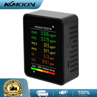 【FBL】เครื่องตรวจจับคุณภาพอากาศมัลติฟังก์ชั่น CO2 KKmoon PM10 PM2.5 6 In 1 HCHO TVOC CO จอตรวจดูฟอร์มาลดีไฮด์จอแสดงผล LCD ขนาดใหญ่โรงแรมสำนักงานเดส