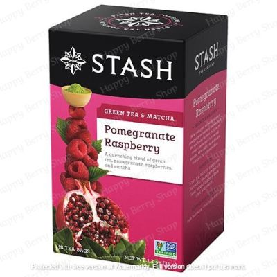 ชาเขียวมัจฉะ STASH Green Tea&Matcha Pomegranate Raspberry รสทับทิมราสเบอร์รี่ 18 tea bags ชารสแปลกใหม่ทั้งชาดำ ชาเขียว ชาผลไม้ และชาสมุนไพรจากต่างประเทศ
