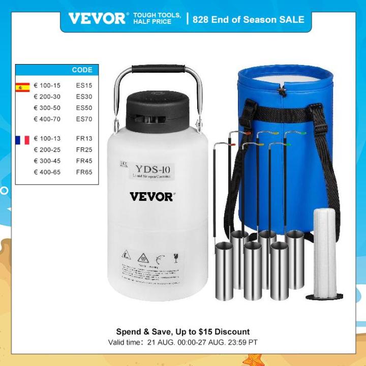 VEVOR 20L Liquid Nitrogen Tank Cryogenic Container w/ Bag Dewar Tank /semen