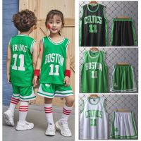 เสื้อคุณภาพสูง NBA Boston Celtics Jersey 11 Irving Jersey เด็ก ชุดเสื้อบาสเก็ตบอล Kids Tops Shorts Jersey Set Basketba8c8fak mhb