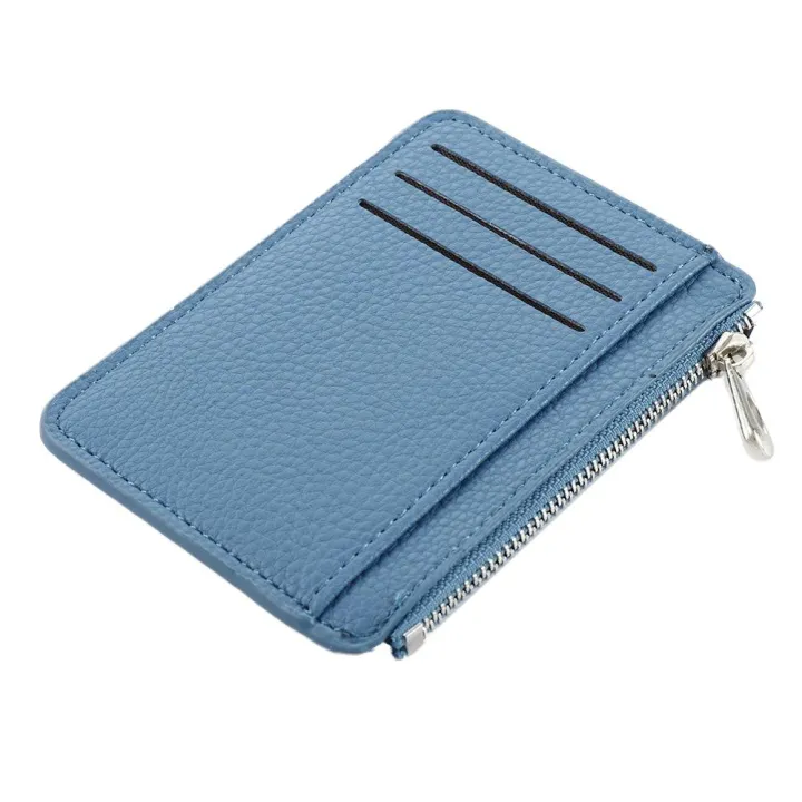 women-men-business-card-case-pu-leather-lychee-pattern-with-zipper-slim-wallets-bank-card-holder-coin-purse-money-clips