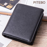 PITEBO Mens purse fashion card clip short card holder mens leather Wallet Coin Pocket high-quality Mens purse nice Good