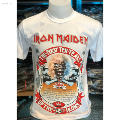 2023 Minimalist Style Irond Maiden White 666 New Design Band Shirt International Rock Mens T-shirt Retro Style Celebrity Shirt Unisex