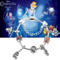 Cinderella Disney Bracelet Designer Charms Jewelry Crystal Bracciali Donna Luxury Silver Plated Bangles Diy Jewelry Kid Gift