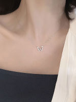 925 Sterling Silver Butterfly Necklace With Zircon Shining Animal Choker Party Gift For Ladies Fashion Jewelry SNK031