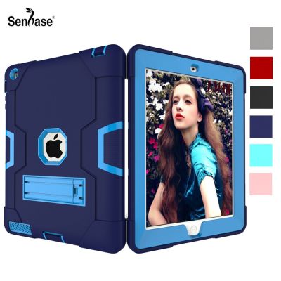【DT】 hot  For Apple iPad 2 3 4 A1458 A1459 A1460 A1416 A1397 Case Shockproof Kids Safe PC Silicon Hybrid Stand Full Body Tablet Cover