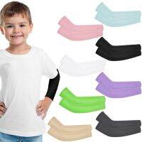 1 Pair Kids Anti-UV Summer Cooling Arm Sleeves Girls Sun Protection Quick Dry Arm Covers For Running Riding Outdoor Sports