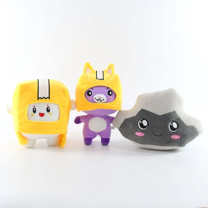 3Pcs Set Lankybox Plush Toys Cute Cartoon Foxy Boxy Rocky Plushies