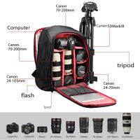 กระเป๋าใส่กล้อง กระเป๋าเป้ กระเป๋าเป้สะพายหลังแฟชั่นกล้องดิจิตอล Camera Backpack 16 Laptop เปิดปกกระเป๋าเป้สะพายหลังรูปถ่ายสําหรับผู้ชายและผู้หญิง for DSLR SLR Canon Nikon Fuji Sony