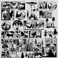 213 Wildlife Forest Scene Vector Pattern Drawings for CNC Laser Plasma Metal Wood Art Cutting Files