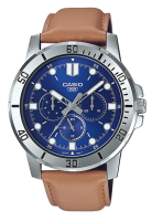 นาฬิกา Casio รุ่น MTP-VD300L-2E นาฬิกาผู้ชาย สายหนังสีน้ำตาล หน้าปัดน้ำเงิน สุดเท่ห์ - องใหม่ของแท้100% ประกันศูนย์เซ็นทรัลCMG 1 ปี