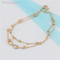 1pc Hot Women Double Chain Ankle Anklet Bracelet Barefoot Sandal Beach Foot Jewelry