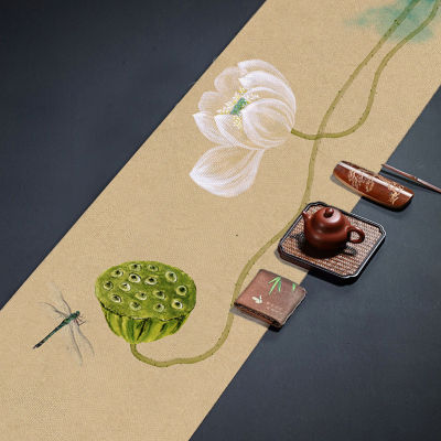 （HOT) โต๊ะน้ำชา, ธงชา, ผ้าคลุม, โต๊ะน้ำชาสไตล์ญี่ปุ่น, ธงเตียง, ผ้าลินิน, โต๊ะน้ำชาแบบเซน, ผ้าปูโต๊ะแถบยาว, โต๊ะน้ำชา, ผ้าคาดโต๊ะ
