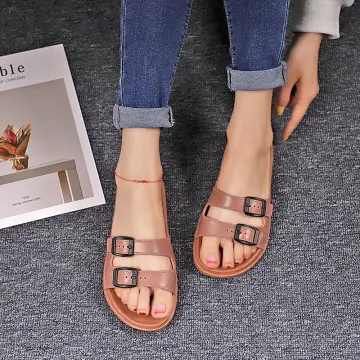 Double strap sale slippers