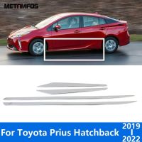 Mgs7ร้อน!!สำหรับ Toyota Prius 2019 2020 2021 2022แฮทช์แบคโครเมี่ยมประตูด้านข้างตัวกระโปรงสติกเกอร์แต่งขอบอุปกรณ์เสริมตกแต่งรถหมวกครอปกระจกรถ