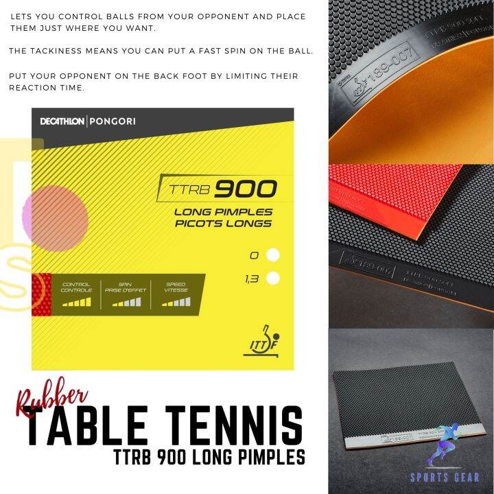 PONGORI ยางไม้ปิงปอง รุ่น TTRB 900 Long Pimples ( Table Tennis Rubber