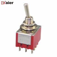 【cw】 5Pcs Miniature Toggle 302 3PDT 2 Position 9 Terminal ON Switches 3 Pole 6A Amps 125VAC 250VAC 1