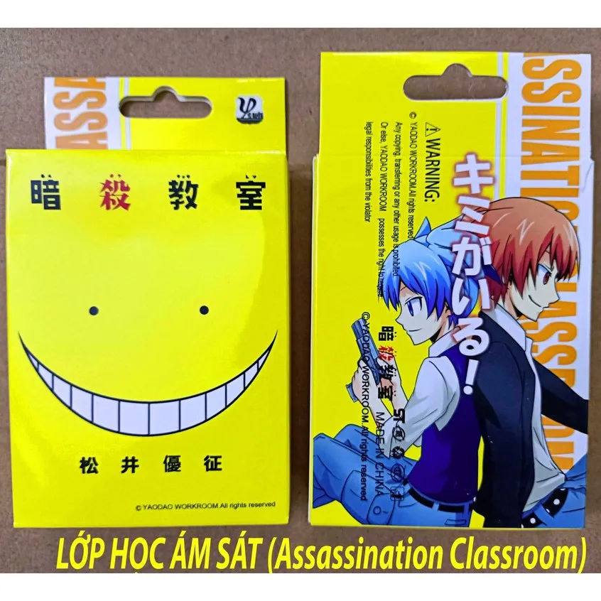 có hộp đựng) Bộ bài Tây anime lớp học ám sát Assassination Classroom , bộ  Tú 54 lá in hình anime manga dễ thương siêu đ 