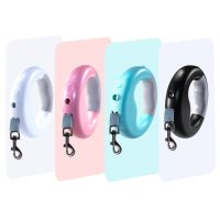 【CW】 Durable Automatic Retractable Pet Puppy Cat Traction Rope with Rechargeable LED Light Walking Dog Belt Leash