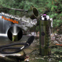 Waterproof USB Plasma with Flashlight Rechargeable Electric Flameless Arc for Outdoor Camping Hiking