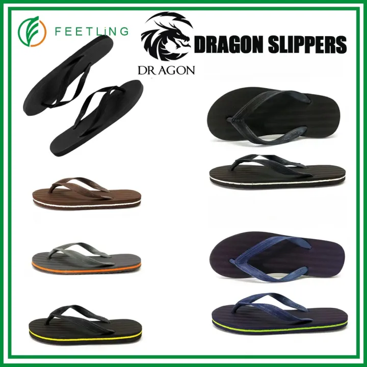 YSHAPE ADULT SLIPPER Dragon slipper rubber with lining/plain for Mens