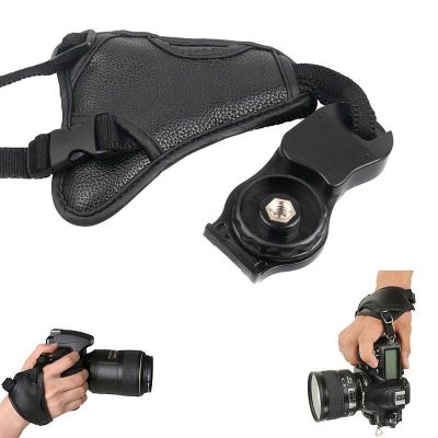 ✒▩✇ Professional Soft PU Leather Hand Grip Holder Wrist Strap with a screw hole Straps for Canon/Nikon SLR Camera triangle wrist str