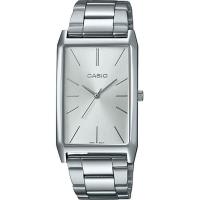 Casio นาฬิกาข้อมือผู้หญิง หน้าปัดเหลี่ยมวินเทจ สายสแตนเลส รุ่น LTP-E156