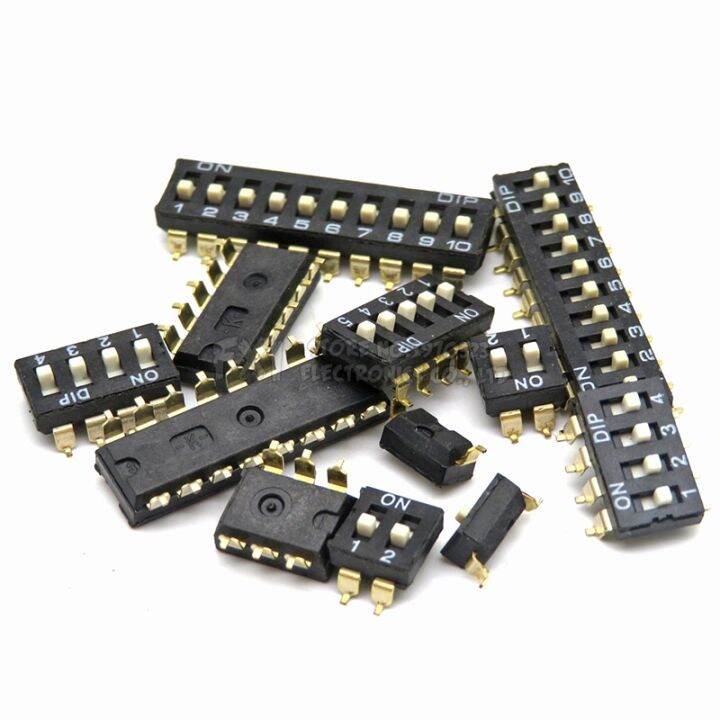 5ชิ้นสวิตช์ปิดเปิด-dip-smd-1-2-3-4-5-6-8-10pin-สวิตช์เลื่อน-ibuw-ซ็อกเก็ต1-2-3-4-5-6-8-10บิตพิทช์2-54มม-สีดำเลื่อยไฟฟ้า