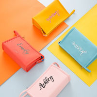 【cw】Personalized PU Travel Make-up Bag Embroidered Tote Wash Bag Waterproof Bag Customized bridesmaid gift for women ！