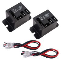 2PCS Power Relay Coil, 30A SPDT(1NO 1NC) 120 VAC with 10 Quick Connect Terminals Wires